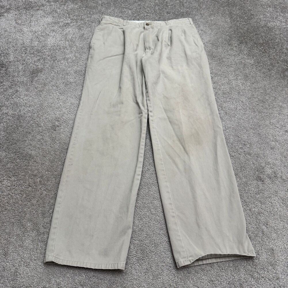 Vintage Gant Salty Dog Pleated Front Straight Leg Twill Chino Pants Mens 33 Gray